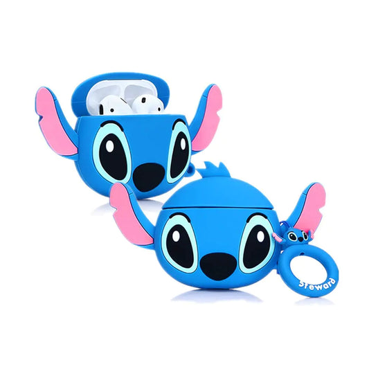 Mtoye Airpods Silicone Case Cool Cover Compatible for Apple Airpods 1&2 [Cartoon Series][Designed for Kids Girl and Boys][Big Ear] (Blue) 1